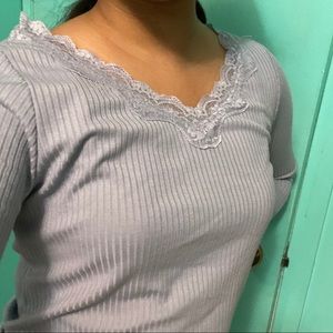 periwinkle lace long sleeve top